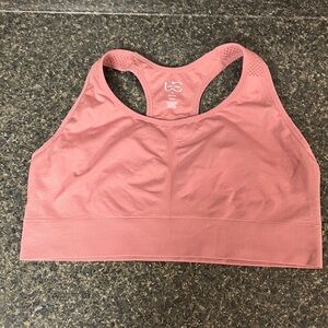 under control racer back for large bust sports bra dusty pink 2X